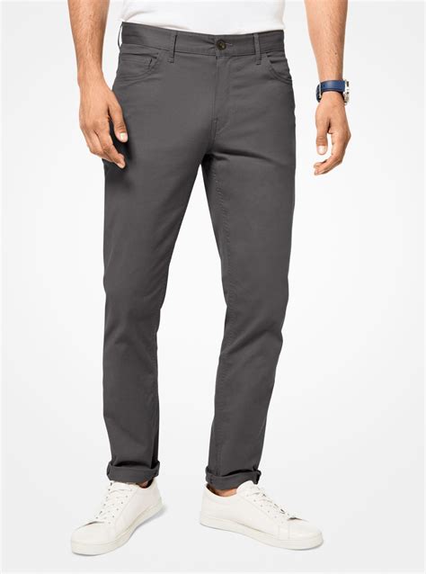 michael kors stretch cord park slim fit pant dark grey|Michael Kors Parker Stretch 5.